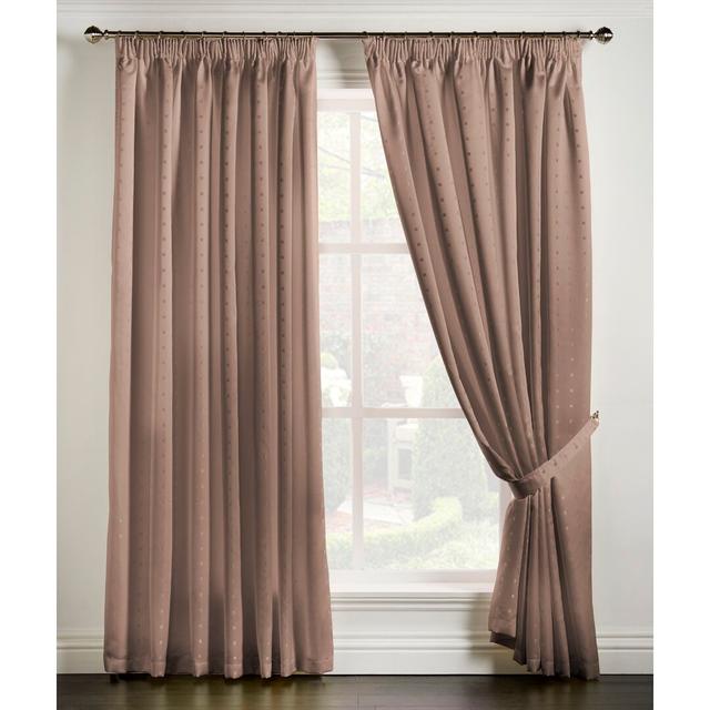 Hadley Pencil Pleat Room Darkening Curtains (Set of 2) Three Posts Colour: Latte, Panel Size: Width 229 x Drop 274 cm on Productcaster.