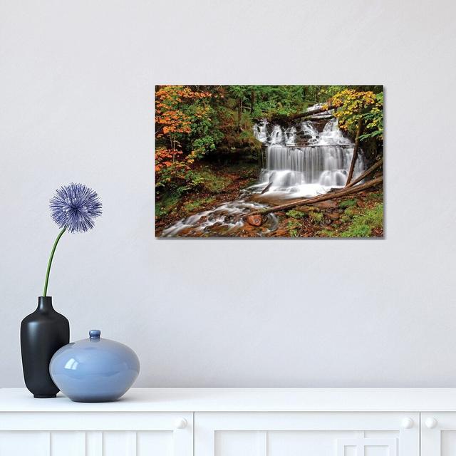 Wagner Falls by Brian Wolf - Wrapped Canvas Photograph Union Rustic Size: 30.48cm H x 45.72cm W x 1.91cm D on Productcaster.