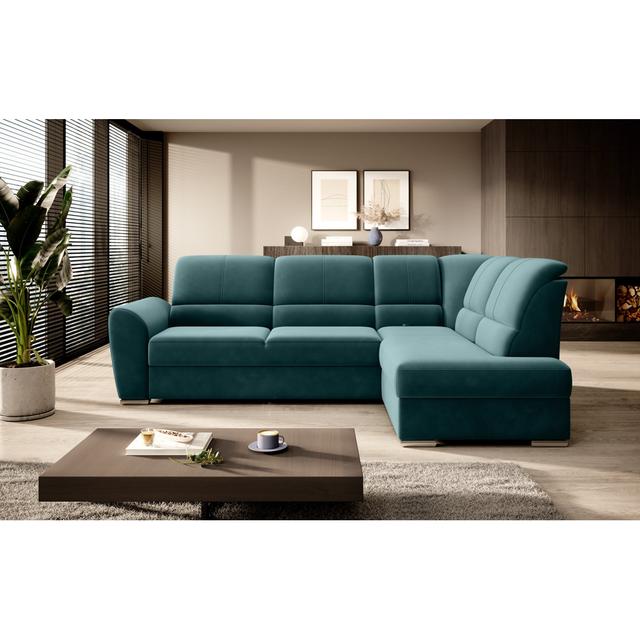 Ecksofa Jitesh 17 Stories Polsterfarbe: Blau/Grün on Productcaster.