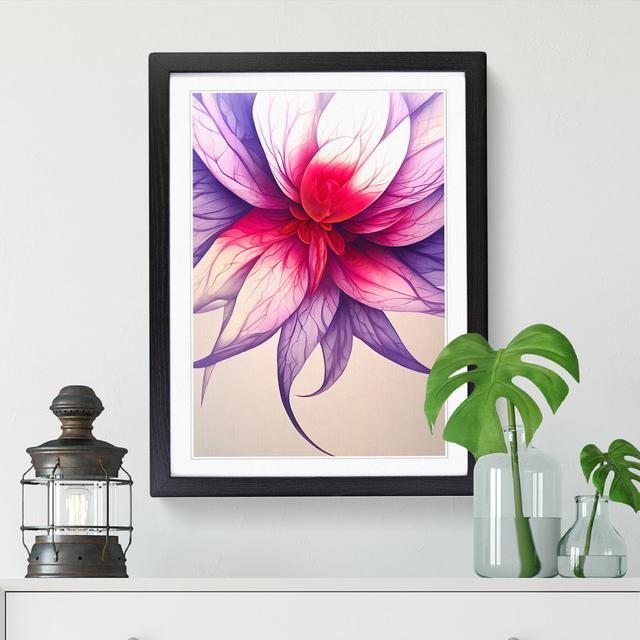 Floral Airbrush - Picture Frame Graphic Art Marlow Home Co. Frame Option: Black, Size: 46cm H x 34cm W x 2cm D on Productcaster.