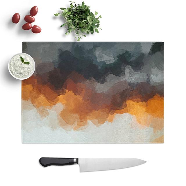 Glass Mood of The Clouds in Abstract Chopping Board East Urban Home Size: 28.5 cm W x 20 cm L on Productcaster.