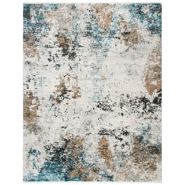 Brockhausen Abstract Machine Woven Ivory/Brown/Blue Area Rug Mistana Rug Size: Rectangle 121cm x 182cm on Productcaster.