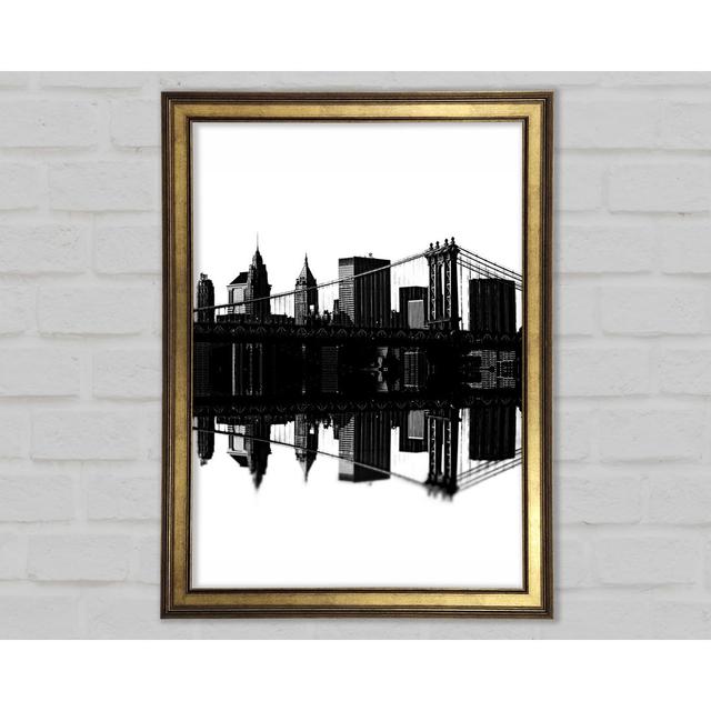 Brooklyn Bridge Reflections B N W - Einzelner Bilderrahmen Kunstdrucke auf Holz Brayden Studio Größe: 84,1 cm H x 59,1 cm B x 1,5 cm T on Productcaster.