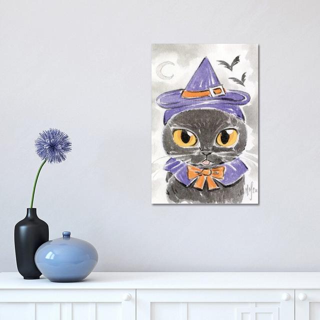 Cat - Witch - Print on Canvas The Seasonal Aisle Size: 45.72cm H x 30.48cm W x 1.91cm D, Format: Wrapped Canvas on Productcaster.