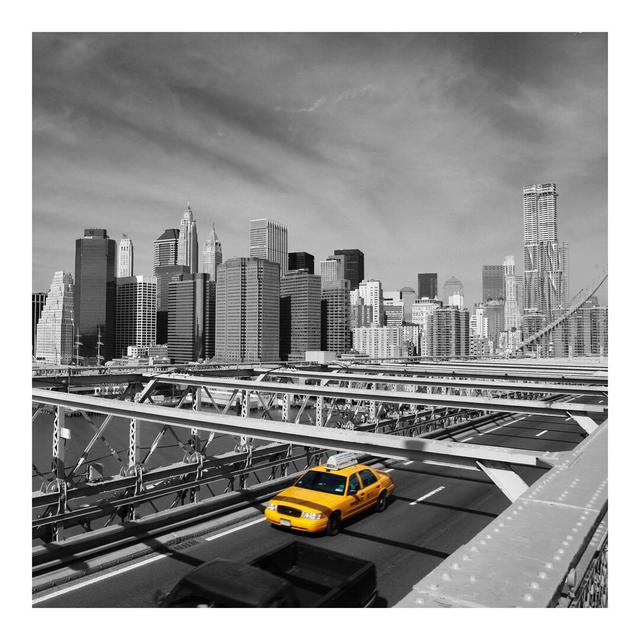 New York Cab Ride Textured Semi-Gloss Wall Mural East Urban Home Materialqualität: Premium (150g/m²), Size: 240cm x 240cm on Productcaster.