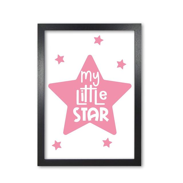 'My Little Star' Textual Art in Pink East Urban Home Size: 60 cm H x 42 cm W x 5 cm D, Format: Black Grain Frame on Productcaster.