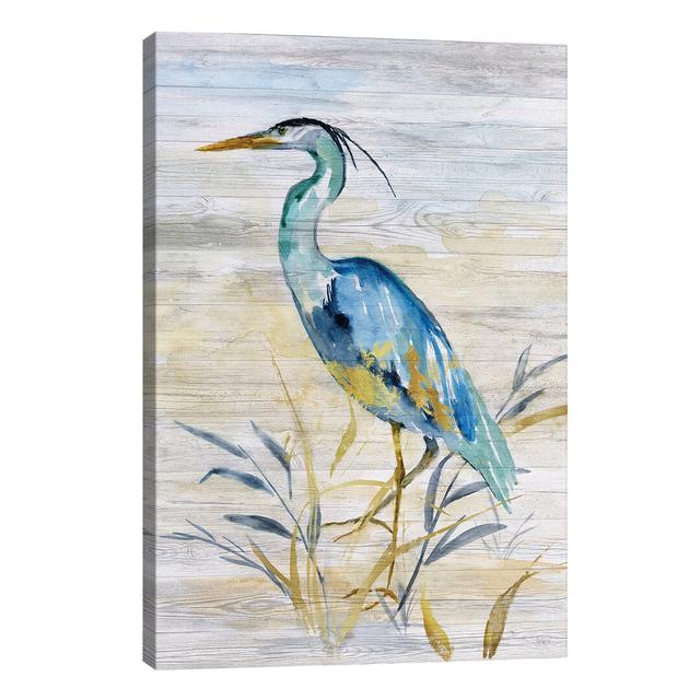 Blue Heron II - Wrapped Canvas Painting East Urban Home Size: 66.04cm H x 45.72cm W x 3.81cm D on Productcaster.