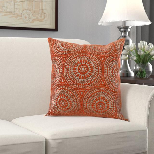 Chilton Cushion with Filling Bloomsbury Market Size: Small, Colour: Orange on Productcaster.