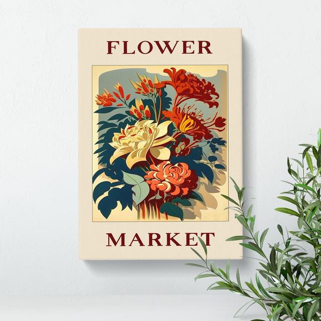 XMKTMKT-241 Flower Market Exhibition Antique No.2 - Wrapped Canvas Print ClassicLiving Size: 60cm H x 40cm W x 3cm D on Productcaster.