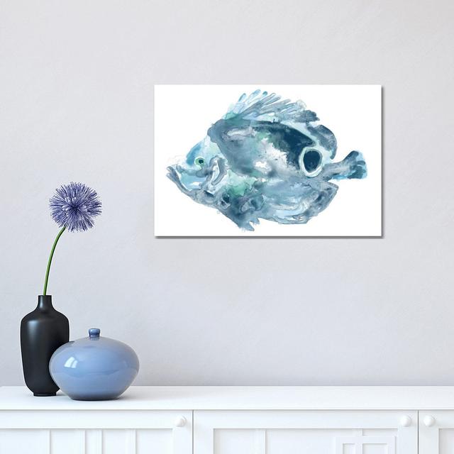 Blue Ocean Fish IV House of Hampton Size: 30.48cm H x 45.72cm W x 1.905cm D on Productcaster.