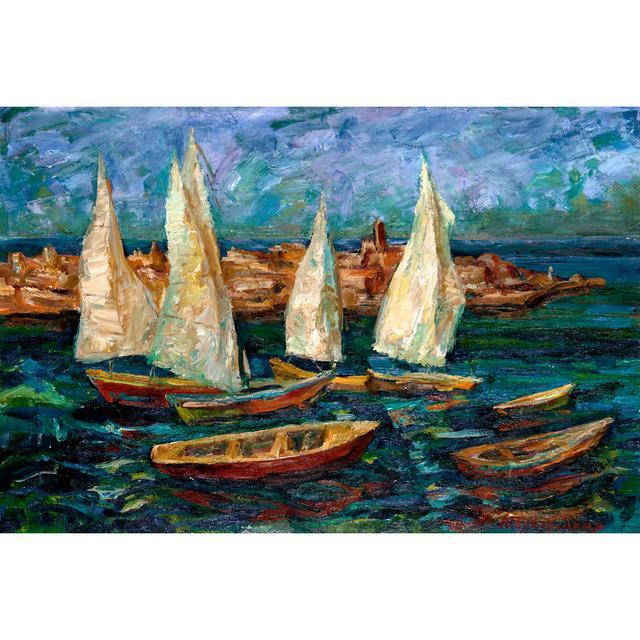 On FAP Sails in the Bay - Wrapped Canvas Art Prints Longshore Tides Size: 30cm H x 46cm W x 3.8cm D on Productcaster.