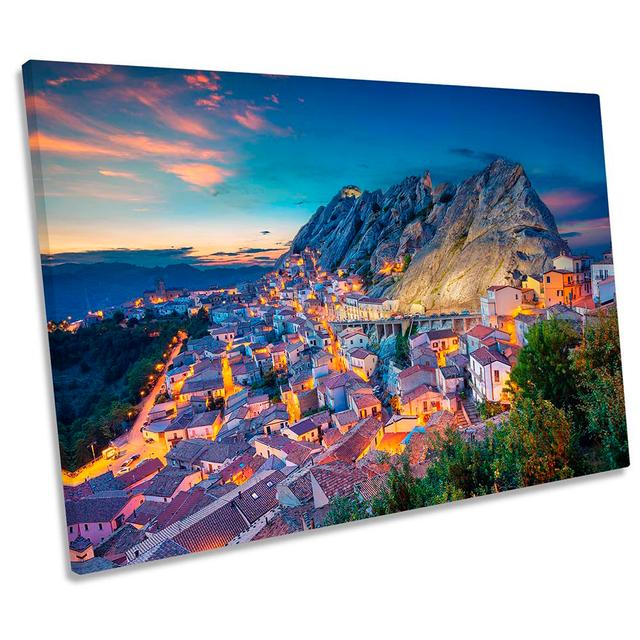 Pietrapertosa Italy Print CANVAS WALL ART Picture Multi-Coloured Union Rustic Size: 81.3cm H x 121.9cm W x 4cm D on Productcaster.