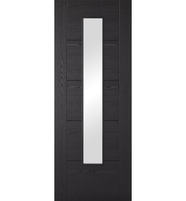 Vancouver Glazed Laminate Black Internal Door LPD Doors Door Size: 1981mm H x 762mm W x 35mm D on Productcaster.