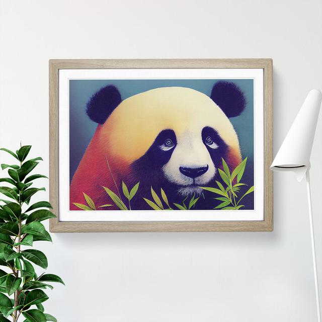 Miraculous Panda - Single Picture Frame Print 17 Stories Frame Colour: Oak, Size: 34cm H x 46cm W x 2cm D on Productcaster.