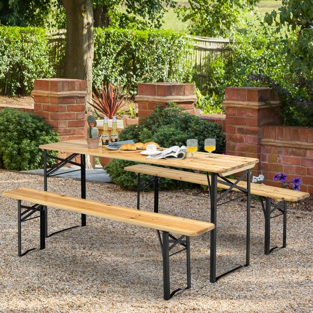 Brendi Rectangular 4 - Person 76cm Long Picnic Table Dakota Fields on Productcaster.