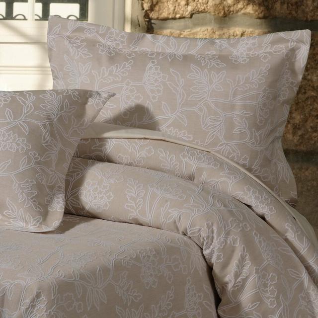 Iola Duvet Cover Set August Grove Size: Single Duvet Cover + 1 Standard Pillowcase, Colour: Linen on Productcaster.