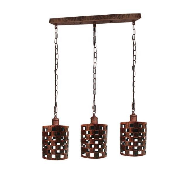 Trapeza 3-Light Kitchen Island Cylinder Pendant Borough Wharf Finish: Rustic Red on Productcaster.