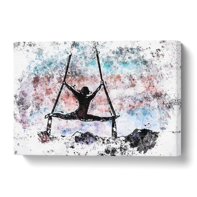 'Aerialist Gymnastics at Sunset in Abstract' Painting Print on Canvas Big Box Art Size: 50 cm H x 76 cm W on Productcaster.