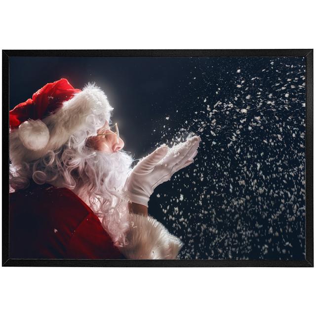 Franklinton Merry Christmas And Happy Holidays - Single Picture Frame Art Prints The Seasonal Aisle Frame Colour: Black, Size: 51cm H x 76cm W x 4cm D on Productcaster.