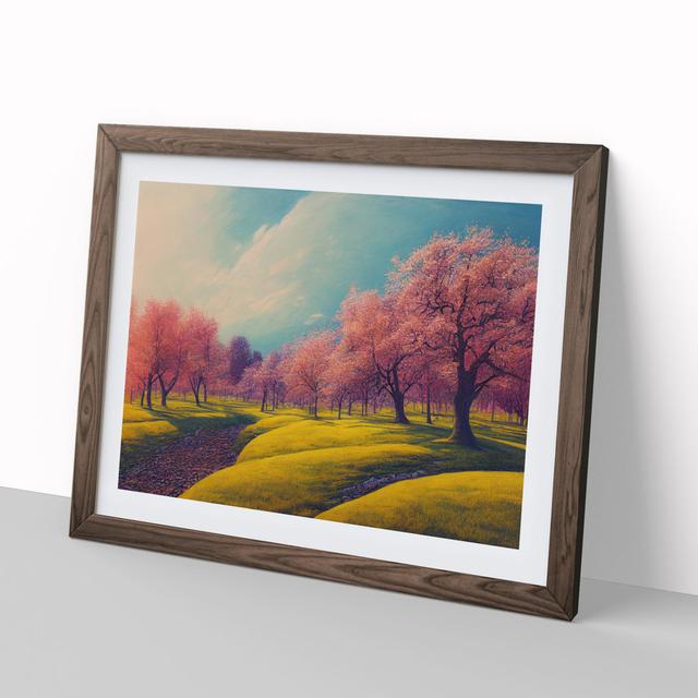 An Idyllic Spring Forest - Picture Frame Graphic Art Marlow Home Co. Size: 46cm H x 64cm W x 2cm D, Frame Colour: Walnut Framed on Productcaster.