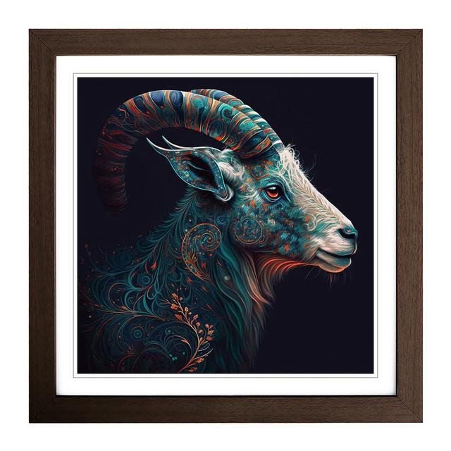 Goat Paisley - Single Picture Frame Print on Wood Brambly Cottage Format: Walnut on Productcaster.