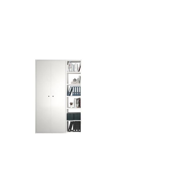 6 shelves/30cm high/2 doors/140cmB office cabinet FIF Moebel Colour: White lacquer on Productcaster.