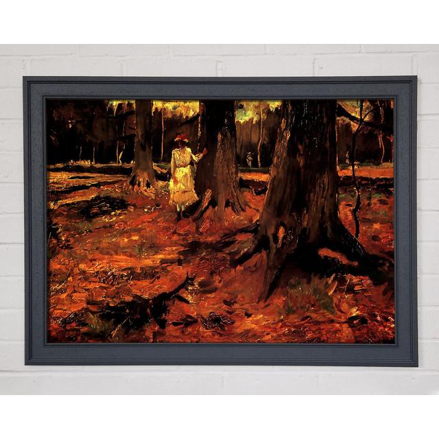 Van Gogh Girl in White in the Woods Framed Print - Picture Frame Graphic Art on Canvas Rosalind Wheeler Size: 42cm H x 59.7cm W x 1.5cm D, Format: Gun on Productcaster.