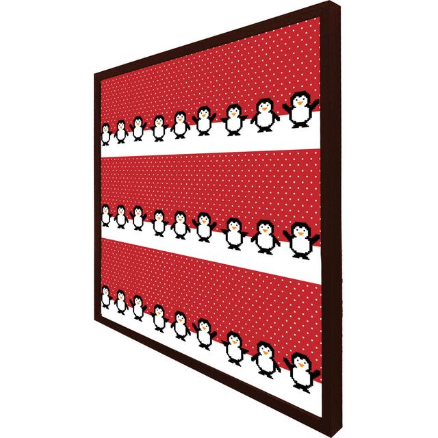 Ferrelview Penguins - Single Picture Frame Print ClassicLiving Size: 31cm H x 31cm W x 4cm D, Frame Colour: Brown on Productcaster.