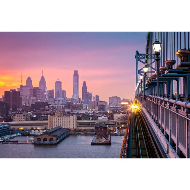 Philadelphia Purple Sunset - Wrapped Canvas Photograph 17 Stories Size: 30cm H x 46cm W on Productcaster.