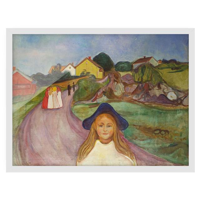 Edvard Munch Street in Åsgårdstrand - Picture Frame Graphic Art ClassicLiving Frame Option: White Framed, Size: 30cm H x 40cm W x 2cm D on Productcaster.