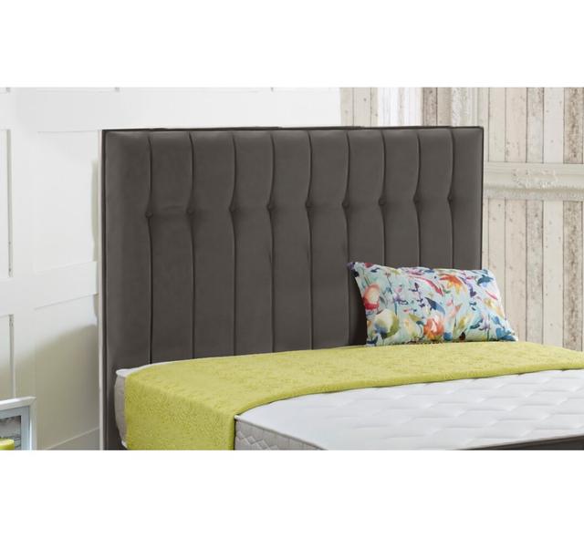 Ashley-Leigh Upholstered Headboard 17 Stories Colour: Pebble, Size: Kingsize (5') on Productcaster.