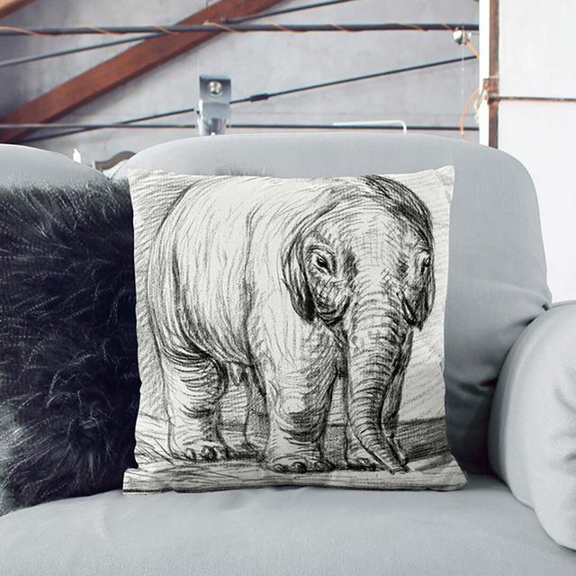 Baby Elephant Square Throw Cushion East Urban Home Size: 55 x 55 cm, Backing Colour: Black on Productcaster.