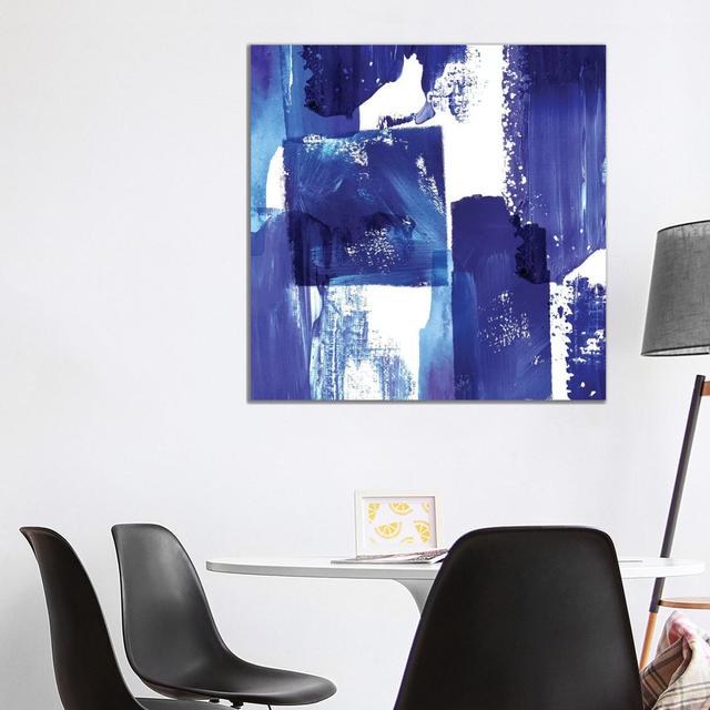 Indigo Abstract II by Northern Lights - Wrapped Canvas Graphic Art Metro Lane Size: 93.98cm H x 93.98cm W x 1.9cm D on Productcaster.