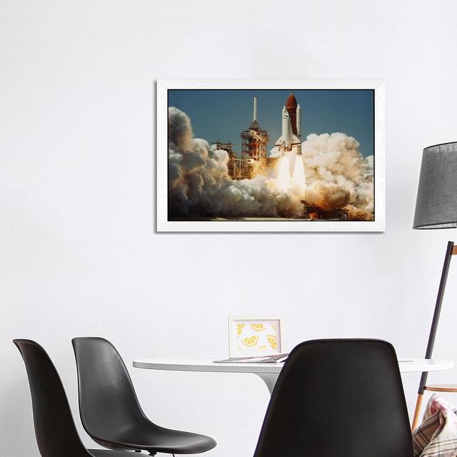 'Space Shuttle Challenger Lift off (1983)'- Floater Frame Photograph Print on Canvas Ebern Designs Frame Option: White, Size: 102cm H x 152cm W x 4cm on Productcaster.