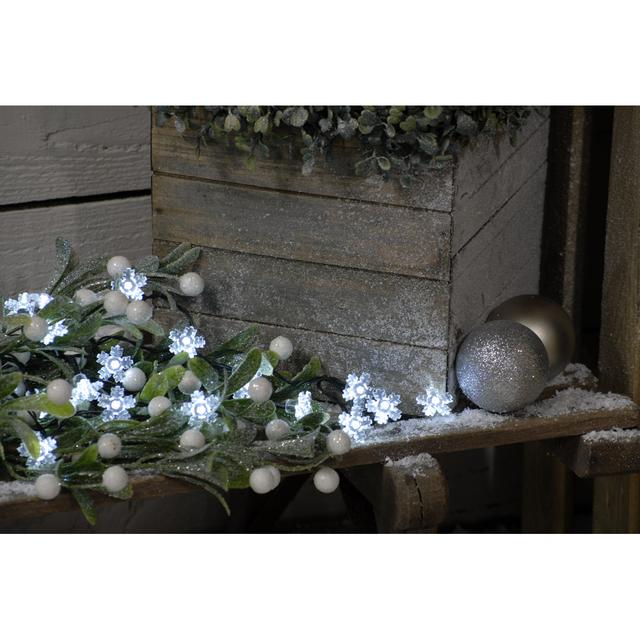 White Snowflake String Lights Festive Size: 3cm H x 1020cm W x 3cm D on Productcaster.