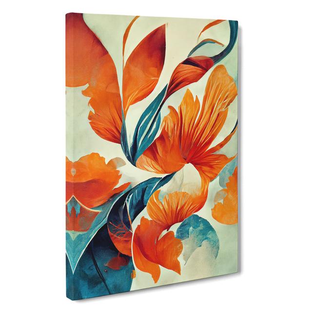 Abstract Flowers No.1 - Wrapped Canvas Print Marlow Home Co. Size: 76cm H x 50cm W x 3cm D on Productcaster.