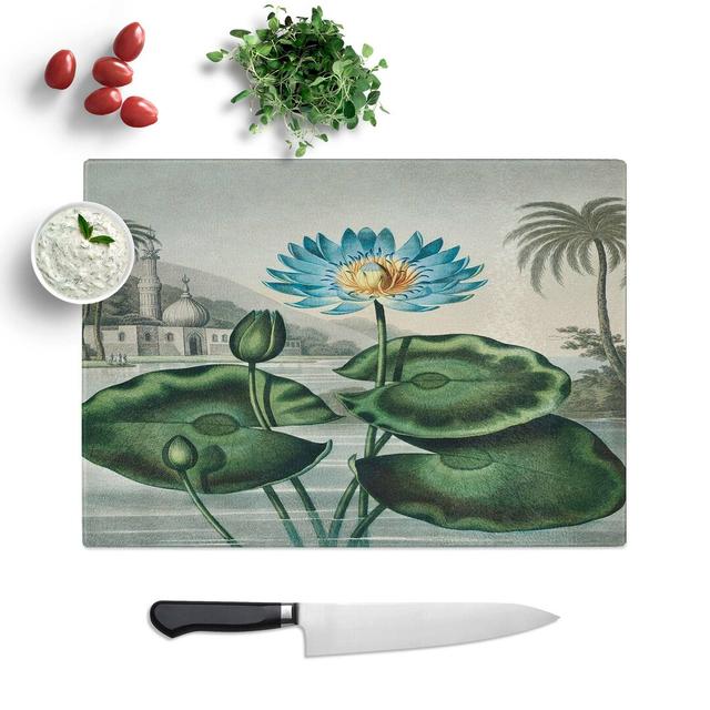 Tempered Glass Egyptian Water Lily Chopping Board East Urban Home Size: 28.5 cm W x 20 cm L on Productcaster.