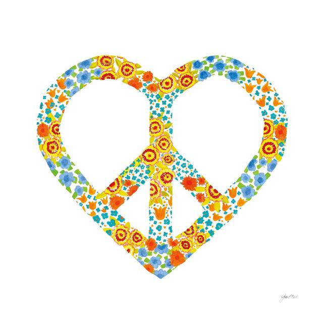 Peace and Love II by Joan E. Davis - Wrapped Canvas Graphic Art Print Rosalind Wheeler Size: 30cm H x 30cm W on Productcaster.