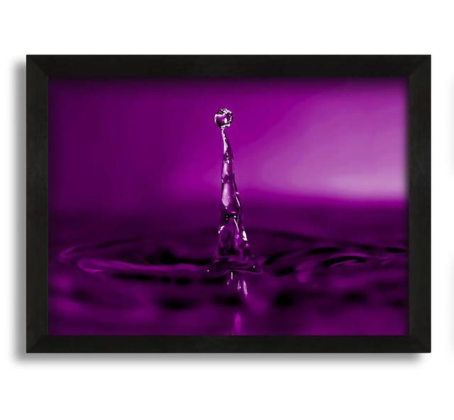 Water Drop Attention Purple Framed Print Ebern Designs Size: 60cm H x 84cm W x 10cm D on Productcaster.