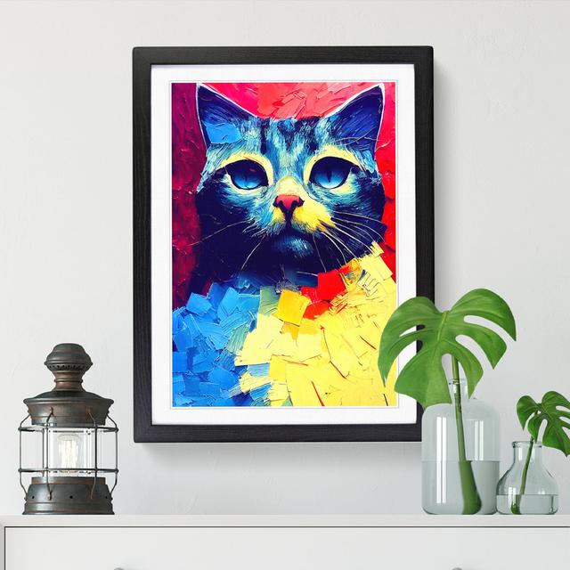 Figy Cat Palette Knife Vol.1 - Single Picture Frame Graphic Art ClassicLiving Format: Black Framed, Size: 46cm H x 34cm W x 2cm D on Productcaster.