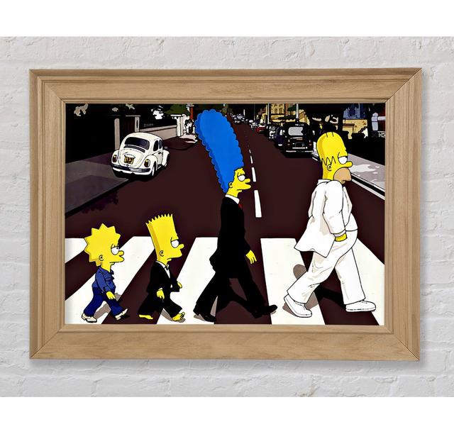 Simpsons Abbey Road - Single Picture Frame Art Prints Bright Star Size: 29.7cm H x 42cm W x 8cm D on Productcaster.