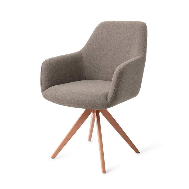 Hiroo Whisper Wheat Dining Chair - Turn (Set of 2) Corrigan Studio Frame Colour: Peach, Upholstery Colour: Light Grey on Productcaster.