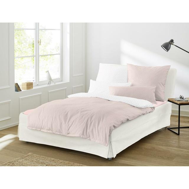 Varia Reversible Duvet Cover Set Irisette Size: 155 x 220cm - 1 Pillowcase (80 x 80 cm), Colour: Pink on Productcaster.