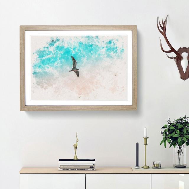 Soaring Seagulls - Picture Frame Graphic Art Print East Urban Home Size: 24cm H x 33cm W x 2cm D, Frame Option: Oak Framed on Productcaster.