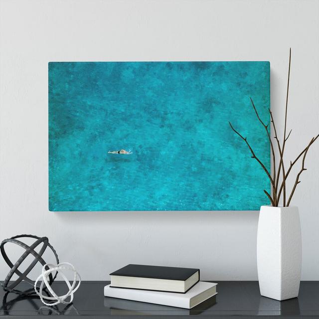 Swimmer In The Sea Painting East Urban Home Size: 35cm H x 76cm W x 3cm D on Productcaster.