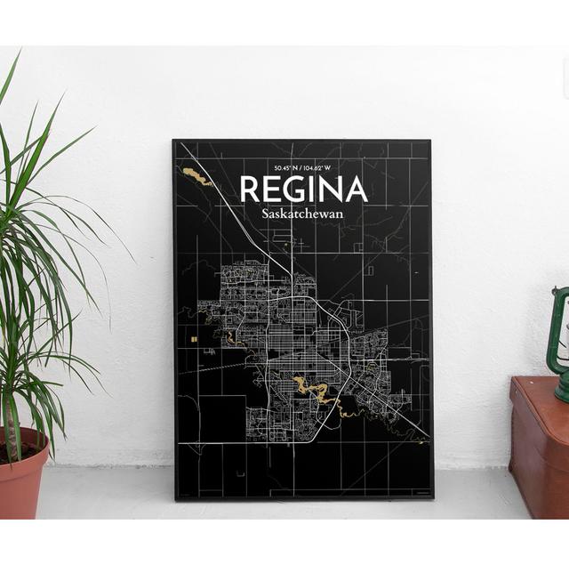 Regina City Map - No Frame Print East Urban Home Size: 61cm H x 46cm W on Productcaster.