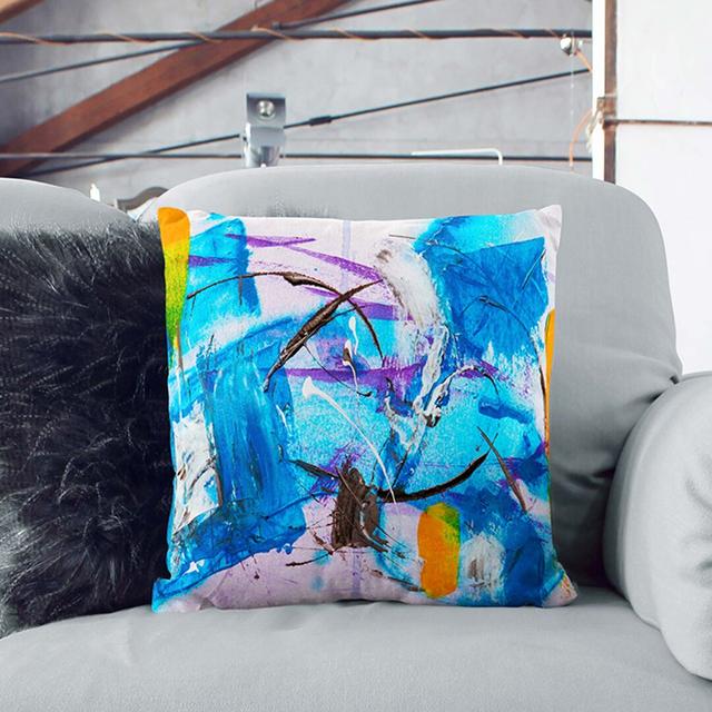 Abstract Art Painting Vol.371 by S.Johnson Cushion with Filling East Urban Home Size: 55 x 55 cm, Backing Colour: Stone on Productcaster.