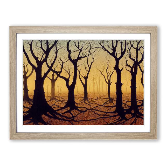 The Glowing Forest - Picture Frame Graphic Art Alpen Home Size: 34cm H x 46cm W, Format: Oak on Productcaster.