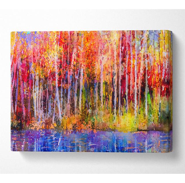 Abstract Forest Colour Strokes Canvas Watercolour Metro Lane Size: 35.6cm H x 50.8cm W x 10cm D on Productcaster.