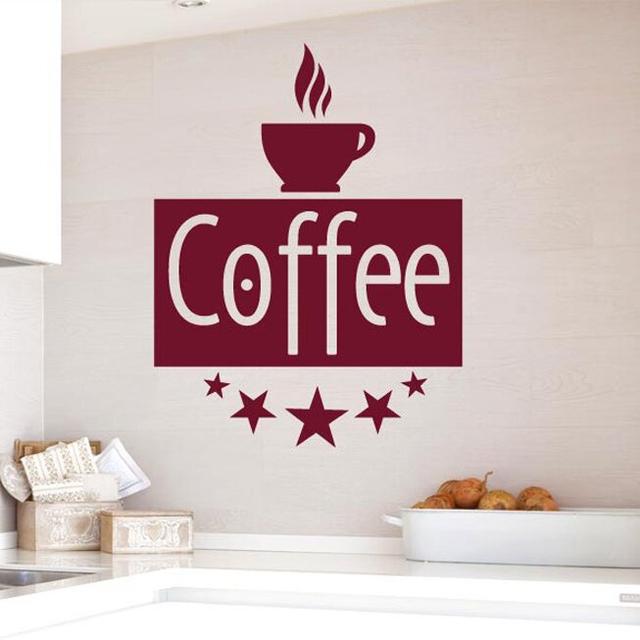 Five Star Coffee Wall Sticker East Urban Home Colour: Dark Yellow, Size: Large on Productcaster.